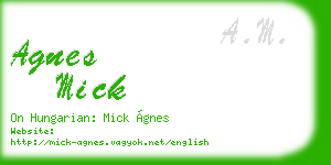 agnes mick business card