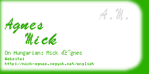 agnes mick business card